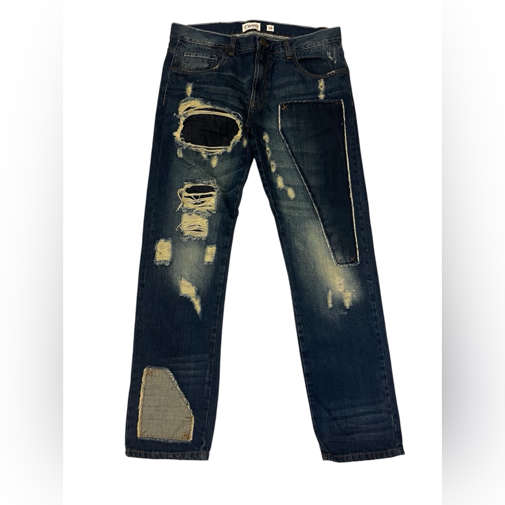 Fwrd Brand Mens Distressed Blue Jeans